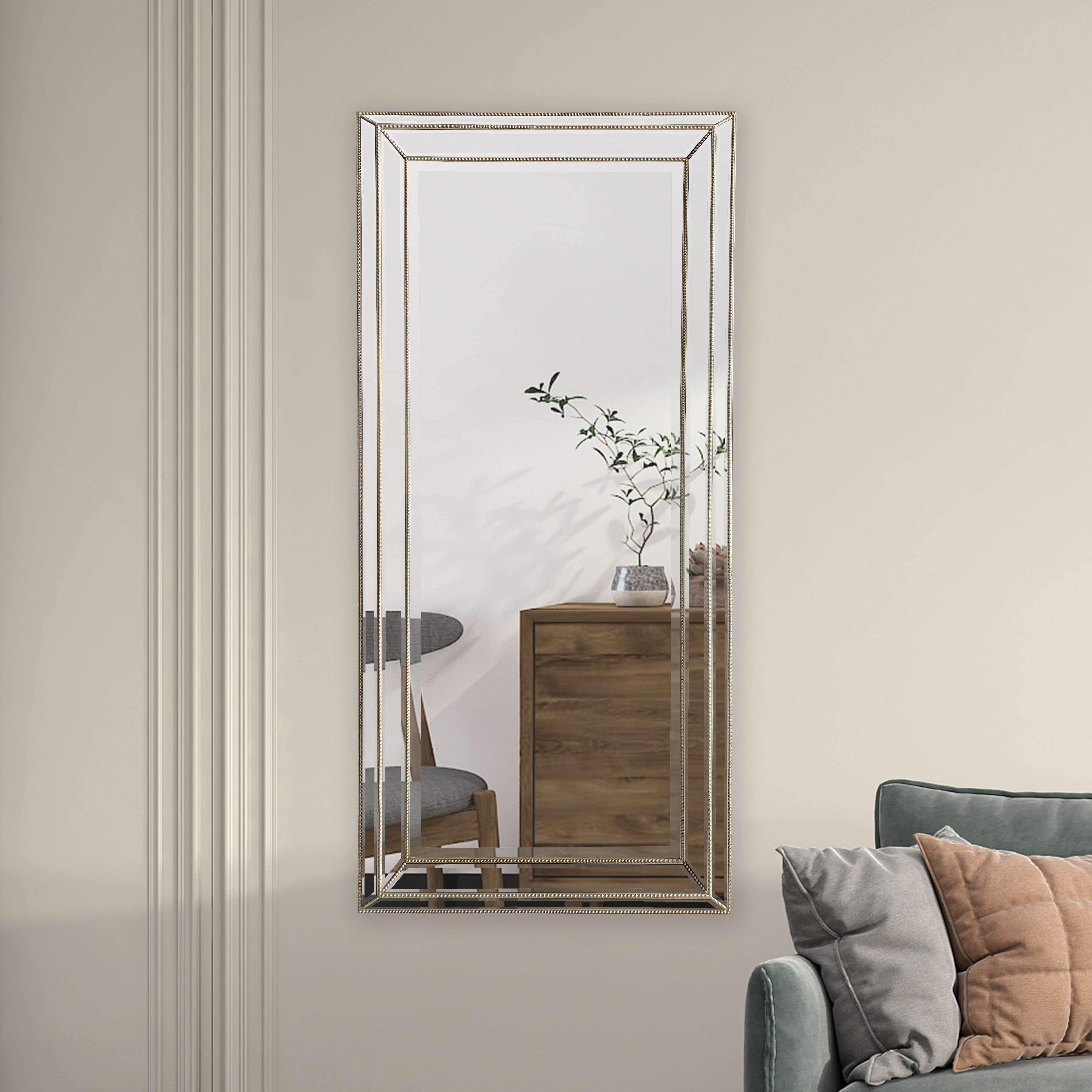 large glass wall mirror